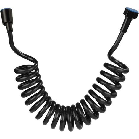 Flexible Duschschlauch, Schaum-duschschlauch Mit Kupferstopfen, Teleskopischer Federschlauch, Einziehbarer Schlauch Für Handbrause, Wc Und Bidet (3m Schwarz)