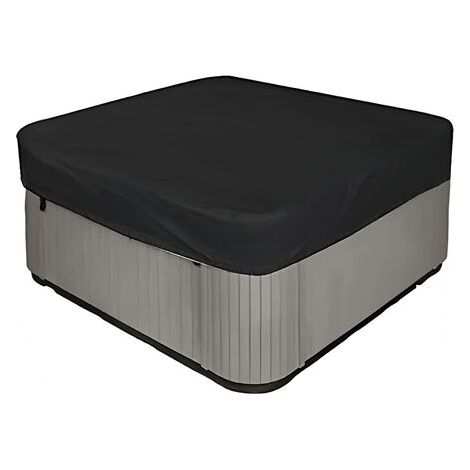 Quadratische Whirlpool-abdeckung Aus 210d-material, Sehr Widerstandsfähig Und Wasserdicht - Uv-schutz - 220 X 220 X 90 Cm (l X B X H) - Schwarz