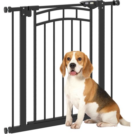 Sicherheitsgitter Für Hunde, Erweiterbare Treppenschutzgitter Mit Doppelverriegelung, 74-80 X 76 Cm, Schwarz
