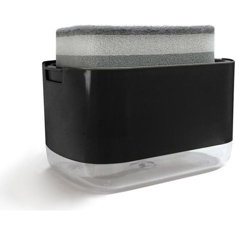 Spender Für Spülmittel Mit Schwammhalter, 300 Ml Seifenspender Für Küchenspüle Und Arbeitsplatte, Einhändig Bedienbar