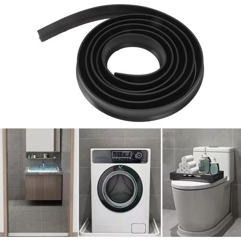 Flexibles Und Selbstklebendes Wasserabweisband Aus Tpe Für Die Dusche, Nass- Und Trockentrennung, Badezimmerzubehör, 3 Meter, Schwarz