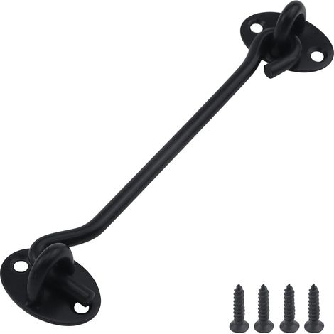 148 Mm Edelstahl-hakenriegel, Sicherheitsschloss Für Kabinentür, Fenster, Schiebetor, Schwarz