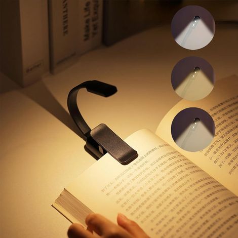 Klemmbare Leselampe, Led-leselampe, 360° Klemmbare Lampe Mit Einstellbarer Helligkeit, 3 Farbmodi, Tragbar Für Arbeit, Reisen Und Studium
