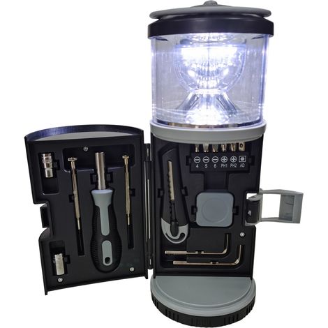 Campinglampe Für Draußen, Schwarz, 9,7 X 9,3 X 24,5 Cm, 1 Set Werkzeuge Mit Tragbarer Laterne, Pferdelaterne, Werkzeugset