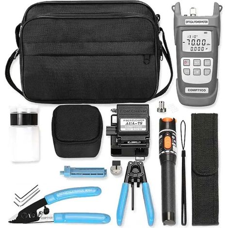 Kit Pro Installation Fibre Ftth - Vfl-tester 10 Km + Leistungsmesser - Kabelschneider Aua-7s - Wartung Von Hochgeschwindigkeitsnetzwerken (inkl. Lokalisator 5 Km)