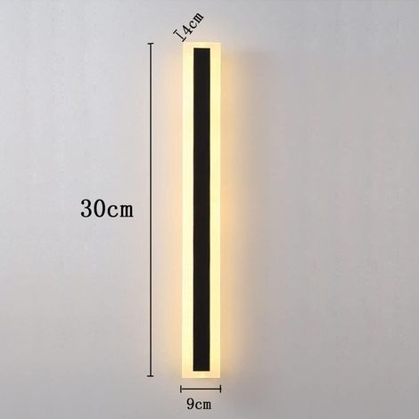 Led-wandleuchte Villa, Außen- Und Innenwandleuchte Für Vordach, Schwarz, 30cm Lange Aluminium-leiste, Warmweißes Licht [energieeffizienzklasse A]