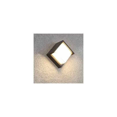 12w Led-wandleuchte Schwarz Quadratisch Ip65 Mit Abdeckung - Kaltweiß 6000k - 6500k