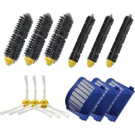 Staubsaugerzubehör-set Mit 1 Paar Bürstenwalzen, 3 Filterschutz Und 3 Seitenbürsten Für Irobot Roomba Serie 600 (595 620 630 650 660)