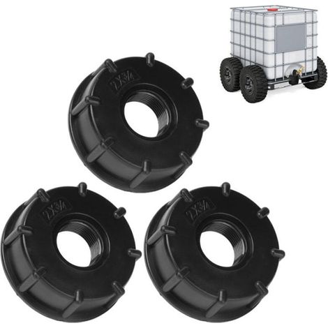 Ibc Ablassadapter Kunststoff Wassertank Deckeladapter S60x6 Ibc Adapter Gewindeanschlüsse Dick Hähne, G3/4, 3 Stück