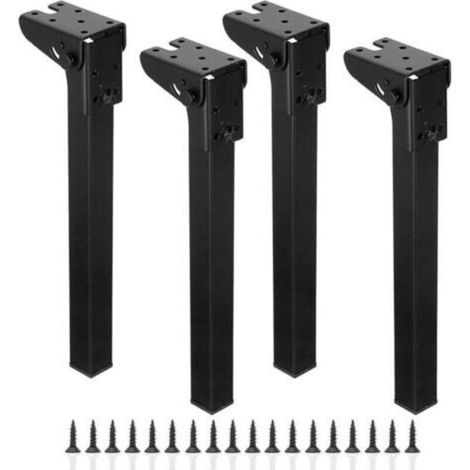 Klappbare Tischbeine Aus Schwarzem Metall – Höhe 30 Cm – 4 Beine Mit Vorgebohrten Schraubenlöchern – Für Tische Und Schreibtische