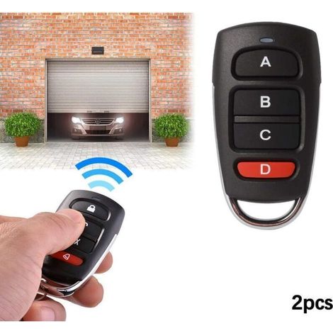2er-set Universal Garagentor-fernbedienung, Klonbarer Schlüsselanhänger, 433 Mhz, 4 Tasten, Zum Klonen Für Garagentore, Elektrische Tore Usw.