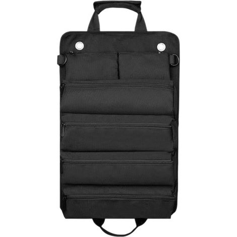 Werkzeugtasche Für Eisenwaren 49,532 Cm Schwarz, 1 Stück, Zubehörbeutel Aus Oxford-gewebe, Aufrollbarer Canvas-beutel, Werkzeugaufbewahrung.