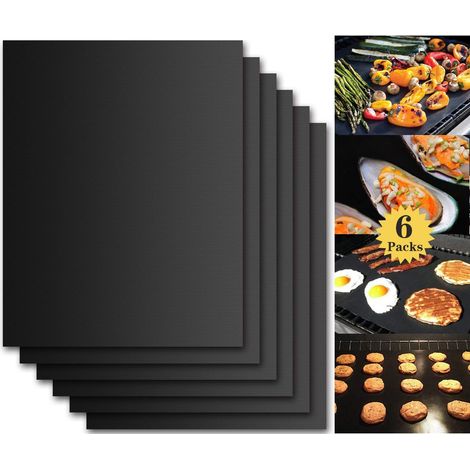 Grillzubehör – Bbq-backmatte, 6er-set Grill- Und Backfolien Für Grill Und Ofen – 40×33 Cm Antihaft-bbq-matten Und Wiederverwendbare Backfolien Für Gas- Und Kohlegrills