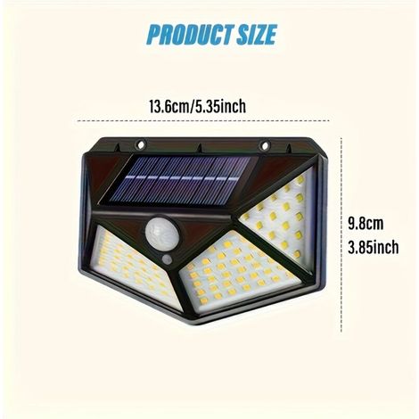 Ultra-helle Led-solarlampen Für Außen Mit Bewegungsmelder – 4-seitige Beleuchtung Für Garage, Einfahrt, Garten Und Balkon