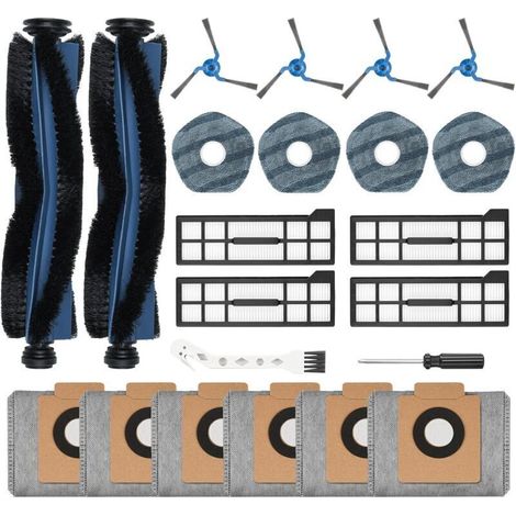 Set Mit 22 Zubehörteilen Für Den Eufy X10 Pro Omni Saugroboter, Ersatzteile Bestehend Aus 2 Hauptbürsten, 4 Filtern, 6 Staubbeuteln, 4 Reinigungspads, 4 Seitenbürsten, 1 Bürste