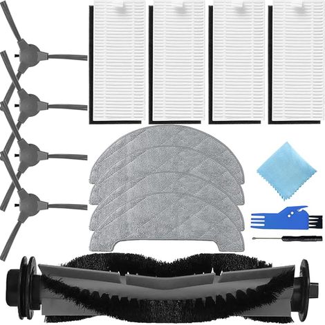 Zubehör-set Für Ultenic D5-serie D5s / D5s Pro / D5s Pro+ Saugroboter Ersatzteil 1 Hauptbürste, 4 Seitenbürsten, 4 Hepa-filter, 4 Wischpads (13 Teile)