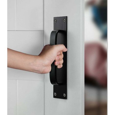 Schiebetürgriff, Schranktürgriff, Dekorativer Griff, Für Schwere Türen, Außentür, Innentür, Garagentor, Schrank (schwarz)