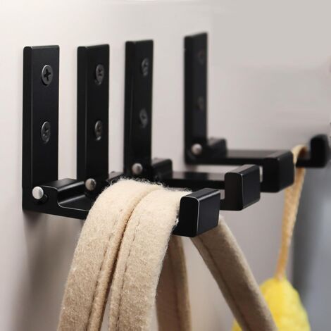 4er-set Klappbare Wandhaken Für Mäntel, Schals, Taschen, Handtücher, Schlüssel Und Hüte (schwarz)