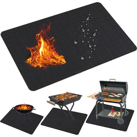 Kaminvorleger, Grillmatte, Bodenmatte, Hitzebeständig Bis 400 °c, Isolierend, Feuerfest, Ideal Als Ofen- Oder Kaminmatte, 100 X 150 Cm