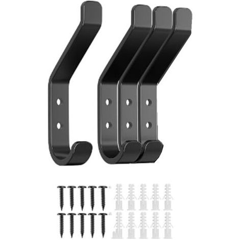 Satz Von 4 Schraubhaken Für Akustikpaneele, Für Schlafzimmer, Wohnzimmer, Badezimmer, Schrank, Jacken, Hüte, Metall, Schwarz, 10 Cm