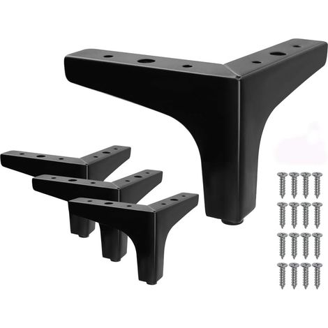 4er-set Moderne, Schwarz-matte Metallmöbelfüße, 10 Cm Hoch, Dreieckig, Für Tisch, Schrank, Sofa, Stuhl