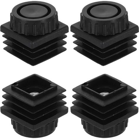 Satz Aus 4 Verstellbaren Kunststoff-nivellierfüßen M8 X 25 X 25 Mm, Zum Einschrauben Für Quadratische Möbelfüße Mit Gewinde, Für Tisch, Stuhl Und Möbel, Schwarz
