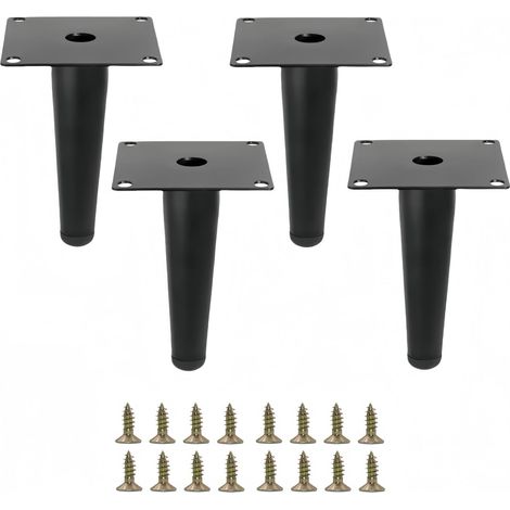 Möbelfüße Aus Schwarzem Metall, Robuste Gerade Füße, Moderne Ersatzfüße Für Schrank, Sofa, Stuhl, 4er-set (schwarz, 10,2 Cm)
