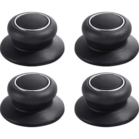 Universelle Ersatzgriffe Für Topfdeckel, Schwarz, 4er-pack, 6-8 Cm, Hitzebeständig, Antistatisch, Einfach Zu Installieren.