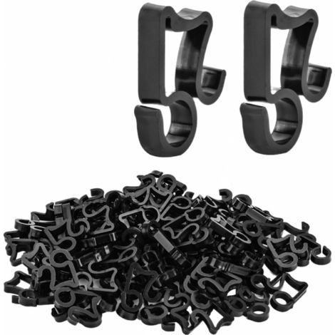 48er Set Schwarze Dachrinnenhaken Zum Aufhängen Im Außenbereich – Weihnachtslichterkette – Uv- Und Wetterbeständig – Wiederverwendbare Clips