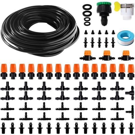 81-teiliges 4/6 Mm Tropfbewässerungs-set, 15 M Bewässerungsschlauch, Bewässerungssystem, Mit Geraden Steckverbindern, T-stücken Und Endstopfen, Für Garten Und Pflanzen