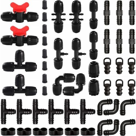 52 Stück Bewässerungsverbinder Für Schläuche Von 13/16 Mm Bis 4/7 Mm, Wasserschlauchanschluss Für Die Gartenbewässerung, Bewässerungsschlauchverbinder, Schwarze Schlauchnippel-verbinder Für Bewässerun