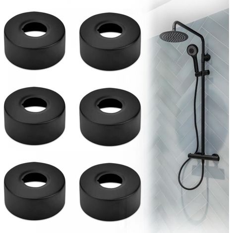 6-teiliges Set Duscharmatur-abdeckungen, Armaturen-rosetten Aus Edelstahl Für Wasserhähne, Duschschläuche Und Heizkörper, 25 Mm (schwarz)
