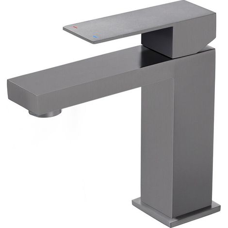Quadratischer Wasserhahn Für Warmes Und Kaltes Wasser, Waschbecken Im Badezimmer, Einlochiges Waschbecken, Schwarzer Wasserhahn Für Das Badezimmer