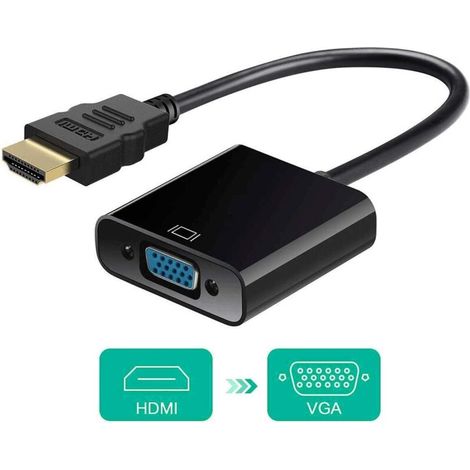 Hdmi-auf-vga-adapter, Aktiver Hd 1080p Hdmi-zu-vga-videokonverter, Stecker Auf Buchse (schwarz)