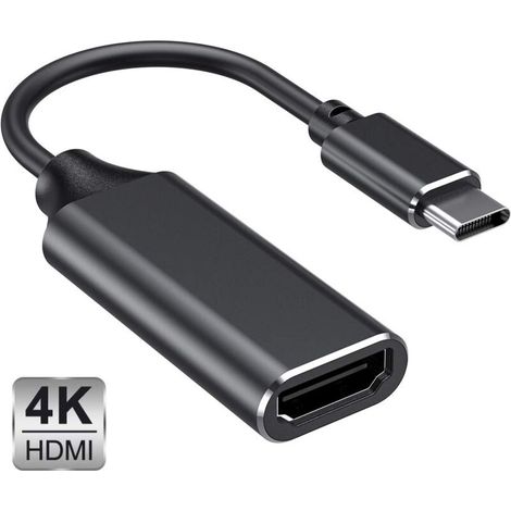 Usb-c Auf Hdmi Adapter, Typ-c Auf Hdmi 4k Adapter (für Thunderbolt 3), Für Laptops, Handys Usw. (schwarz)