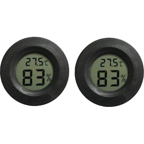 2er-set Digitale Thermometer Für Reptilien - Terrarium-messgerät, Hygrometer, Für Eidechsen, Spinnen, Schildkröten, Aquarium, Umschaltbar, Celsius Und Fahrenheit (schwarz)