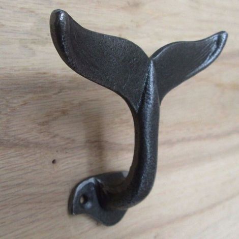 Wandhaken Aus Gusseisen In Walsschwanzform - Dekorativer Wandhaken Für Mäntel, Kleidung, Mützen, Geschäft