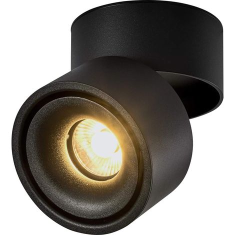 Faltbarer Deckenstrahler 10 W, Einstellbarer Winkel (schwarz - 3000 K)