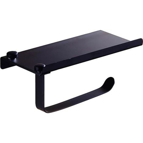 Angebot: Edelstahl-wandhalterung Für Toilettenpapier, Telefonhalter, Schwarz, Für Wc, Toilette, Badezimmer