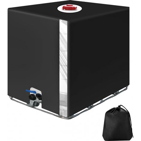 Regenwasser-auffangplane Für Ibc-container 1000 L, Mit Transparenter Folie, Uv- Und Staubschutz, Schwarz (116 X 100 X 120 Cm)