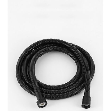 1 Stück Flexibles Duschschlauch Aus Edelstahl, 1,5 M, Messinganschlüsse, Verdrehsicherer Duschkopfschlauch, Flexibler Duschschlauch - Schwarz
