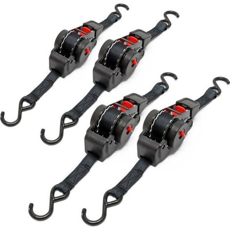 4x Automatische Spanngurte 100 Dan Zugkraft Lgf 0,2 M Lgl 1,8 M Pes Gurt Mit Haken