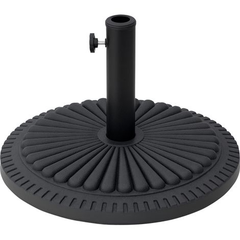 Pied De Parasol Base De Lestage Parasol Rond Ciment Hdpe Motif Rosace Ø 49 Cm Poids Net 14 Kg Noir