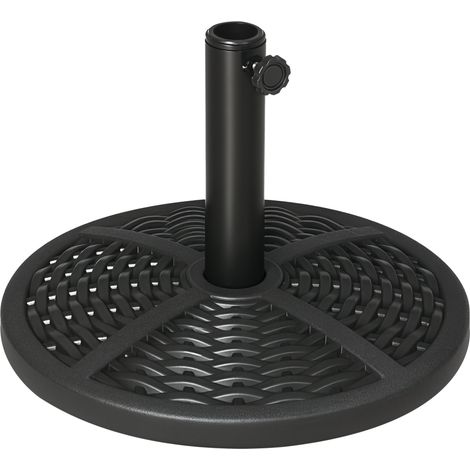 Pied De Parasol Avec Base De Lestage, Ø 45 X 33 Cm, Poids Net 9 Kg, Noir