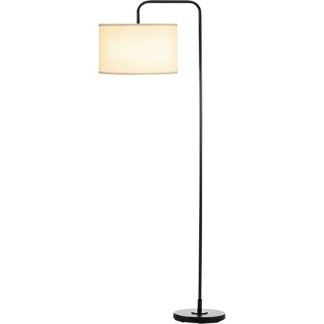 Moderne Stehlampe Aus Schwarzem Metall Für Das Wohnzimmer Mit Lampenschirm, 180 Cm Kabel, 64 X 38 X 163,5 Cm, Schwarz