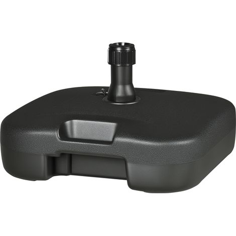Strandsonnenschirmständer, Befüllbarer Ständer Für Garten-/terrassensonnenschirme Mit 20 Kg Wasser Und 30 Kg Sand, 46 X 45 X 26 Cm, Schwarz Aus Hdpe