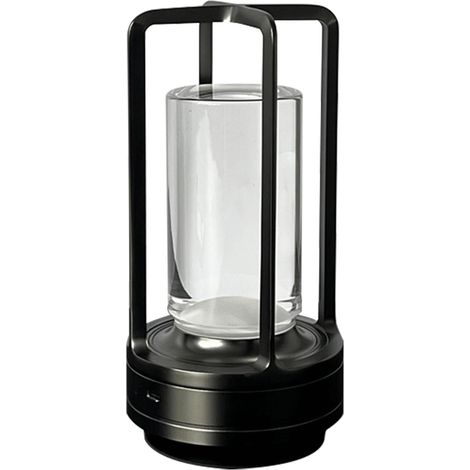 Nachttischlampe, Wiederaufladbar Mit Fernbedienung, Rgb, Japanischer Stil, Ambientec Touch, 2600 Mah, Perlenschwarz