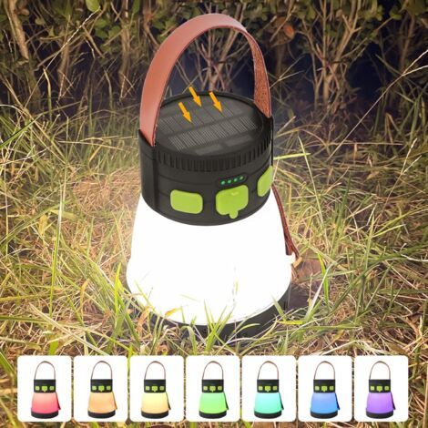 Solar-campinglampe 7800 Mah, Wiederaufladbare Led-laterne Mit 1500 Lumen, 8 Helligkeitsstufen, Rgb-beleuchtung Und Taschenlampenfunktion