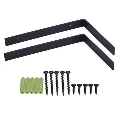 2er-set Wandregal-winkel, Industrielle Schwerlast-halterungen Für Regale, Schwerlast-winkelhalterungen, L-förmige Halterungen, 5 Mm Dick Mit Schrauben (30 Cm)