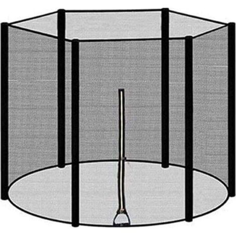 Sicherheitsnetz Für Außentrampolin, Schutznetz Für Trampolin, Zaun, Sicherheitsnetz, Zaunzubehör, Schutznetz Aus Nylon, 6 Fuß, 6 Stangen, Höhe 163 Cm